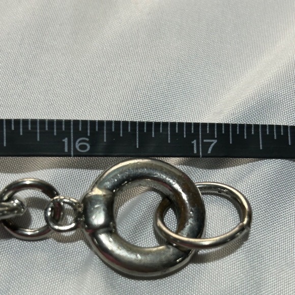 Men's Chunky Chain Necklace Silver Tone Toggle Clasp Statement Industrial 34" - Picture 7 of 8